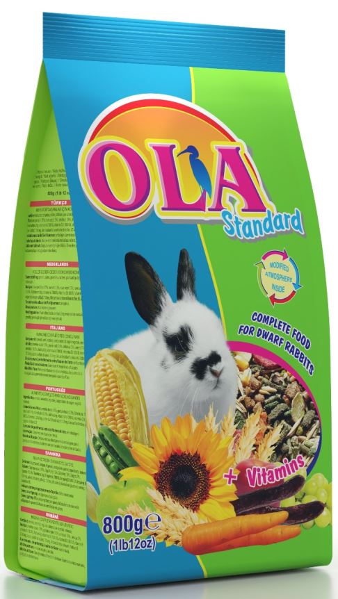 OLA Standard + Vitamins Hrană completă pentru iepuri pitici 800g - Maxi-Pet.ro