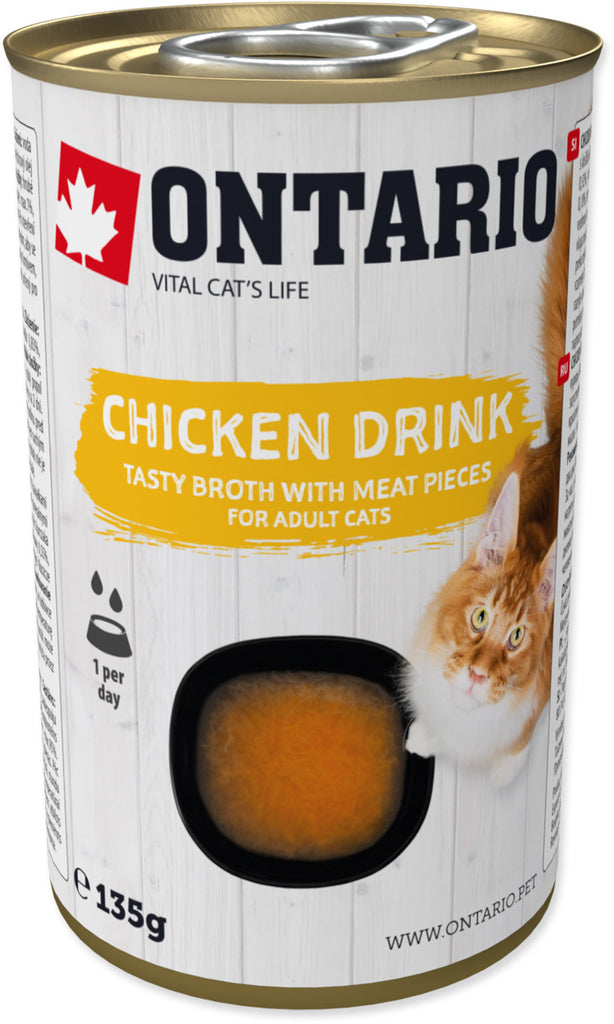 ONTARIO Conserva pentru pisici adulte, Supa cu bucati de Pui 135g