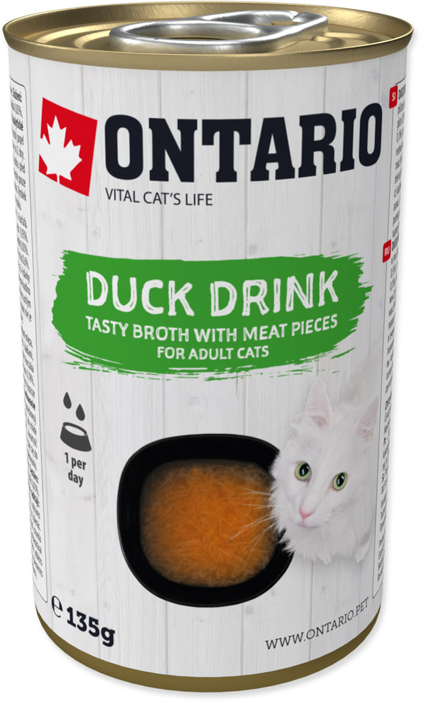 ONTARIO Conserva pentru pisici adulte, Supa cu bucati de Rata 135g