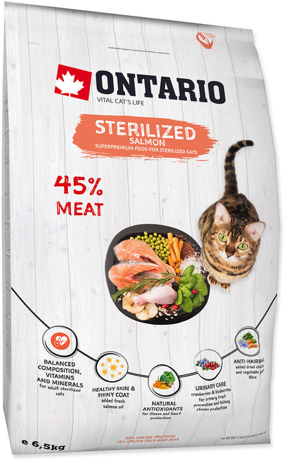 ONTARIO Hrana uscata pentru pisici adulte, Sterilised, cu Somon