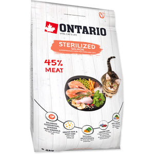 ONTARIO Hrana uscata pentru pisici adulte, Sterilised, cu Somon 2kg