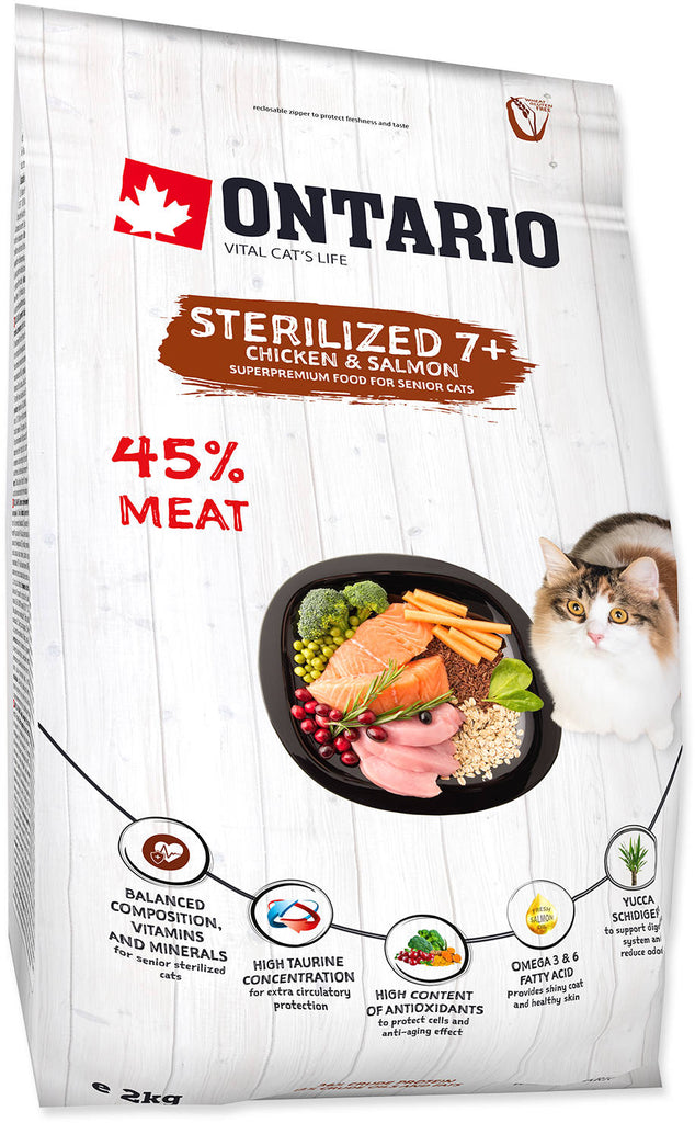 ONTARIO Hrana uscata pentru pisici senioare, Sterilised, 7+ 