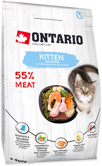 ONTARIO KITTEN Hrana uscata pentru pisicute, cu Somon 400g