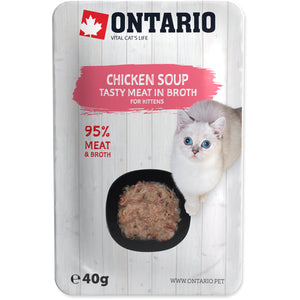 ONTARIO KITTEN Plic pentru pisicute, Supa cu Pui, Morcov si Orez 40g