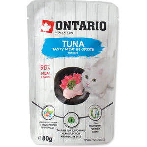 ONTARIO Plic pentru pisici adulte, cu Ton, in supa 80g