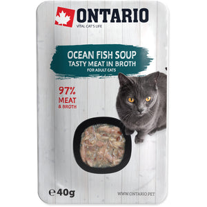 ONTARIO Plic pentru pisici adulte, Supa cu Peste Oceanic si Legume 40g