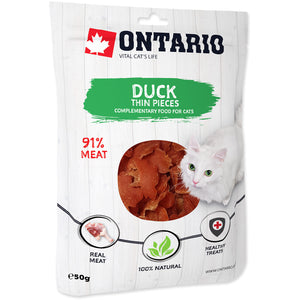 ONTARIO Recompensa pentru pisici adulte, Bucatele de Rata 50g