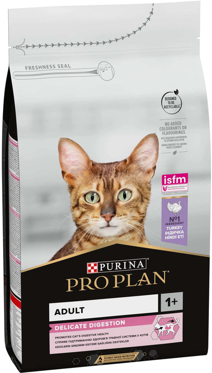 PRO PLAN Hrana uscata pentru pisici Adult Delicate Digestion, Curcan/Orez 1,5kg