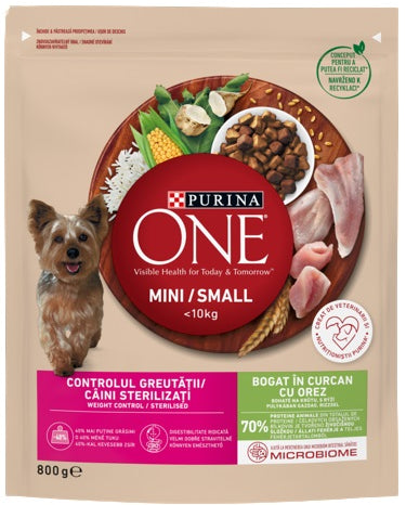 PURINA ONE Mini Hrana uscata pentru caini Curcan/Orez 800g