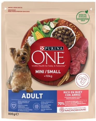 PURINA ONE Mini Hrana uscata pentru caini Vita/Orez 800g