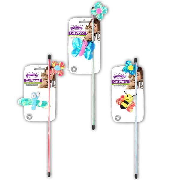 OUTLET PAWISE Jucarie pentru pisici Undita cu Insecte, diverse modele,47cm
