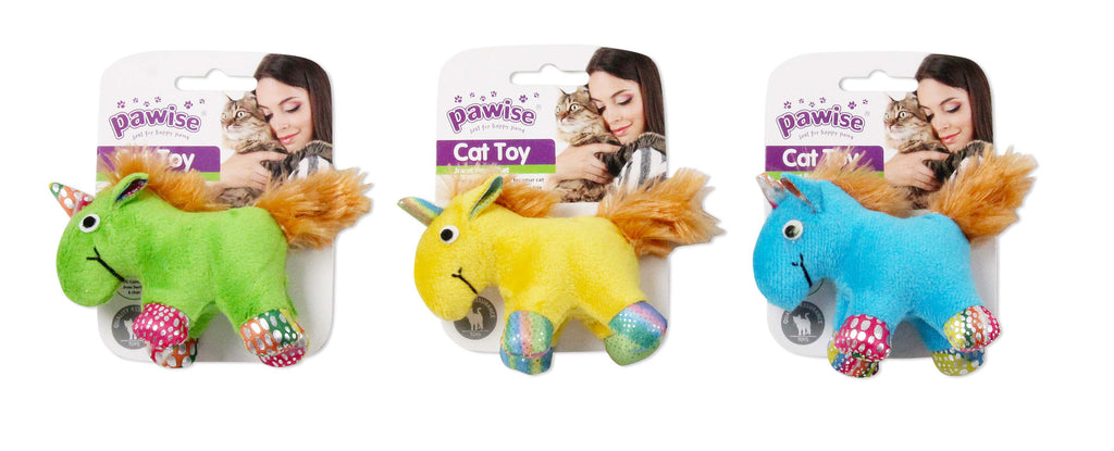 OUTLET PAWISE Jucărie pt pisici Unicorn, din pluş cu Iarba pisicii, div culori - Maxi-Pet.ro
