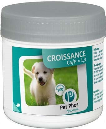 PET PHOS Ca/P1,3 Supliment vitamino-mineral pentru caini, 100 tablete