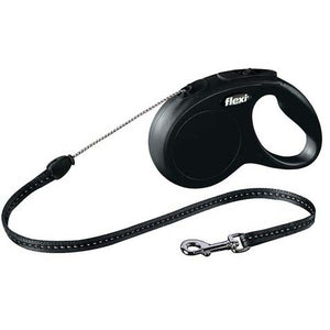 FLEXI Lesa retractabila NEW CLASSIC, cu fir rotund 5m/pana la 12kg, Negru