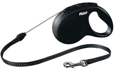 FLEXI Lesa retractabila NEW CLASSIC, cu fir rotund 5m/pana la 12kg, Negru