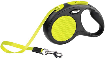 FLEXI Lesa retractabila NEW NEON S cu banda 5m/pana la 15kg, Negru