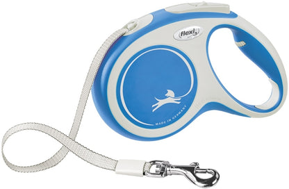 FLEXI Lesa retractabila NEW COMFORT M cu banda 5m/pana la 25kg, Albastru