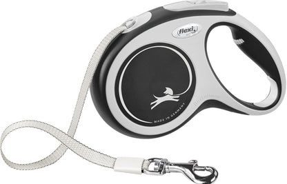 FLEXI Lesa retractabila NEW COMFORT M cu banda 5m/pana la 25kg, Negru