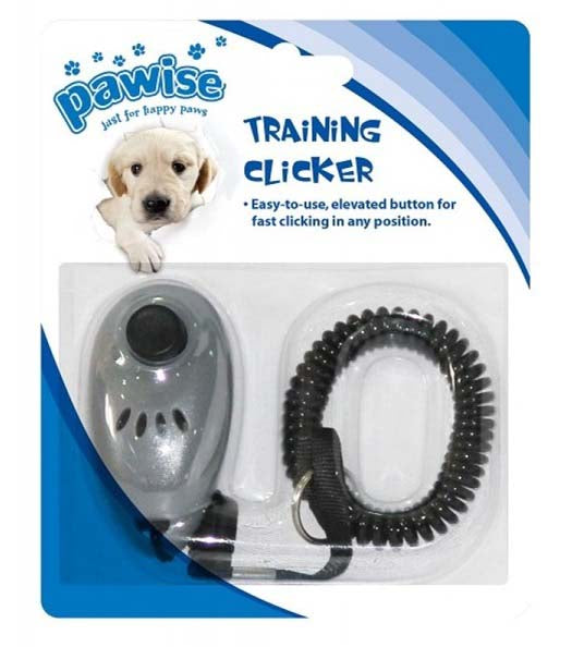 PAWISE Clicker pentru dresajul câinilor, plus cordon elastic şi carabină,7x3,5cm - Maxi-Pet.ro