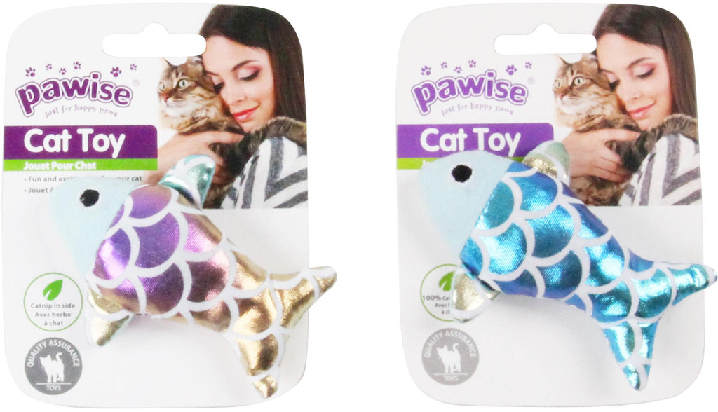 PAWISE Fishing Life Jucărie pentru pisici, Peşte de pluş 10cm - Maxi-Pet.ro