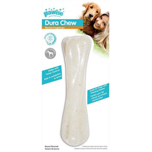 PAWISE Jucarie pentru caini, Os din plastic, cu aroma de Bacon 16,5cm, 1 buc