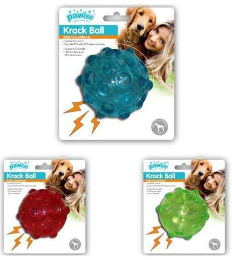 PAWISE Jucarie pentru caini Krack Ball cu sunet, diverse culori,7.5cm
