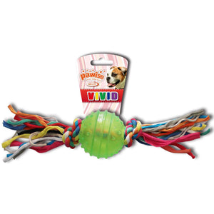 PAWISE Jucarie pentru caini Minge cauciuc TPR, cu sfoara,diverse culori,24cm