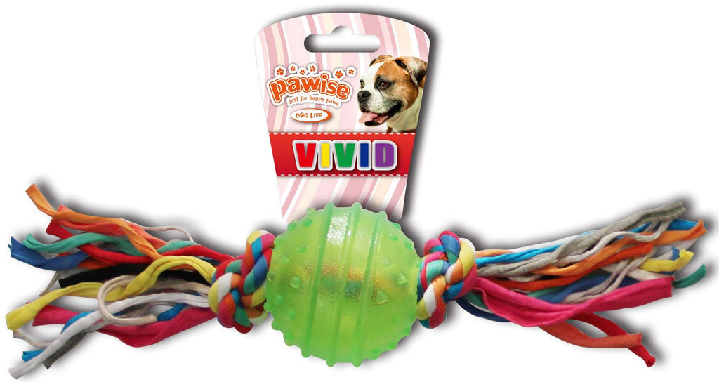 PAWISE Jucărie pentru câini Minge cauciuc TPR, cu sfoară,diverse culori,24cm - Maxi-Pet.ro