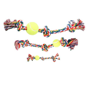 PAWISE Jucarie pentru caini Minge Tenis cu franghie, 3 noduri 