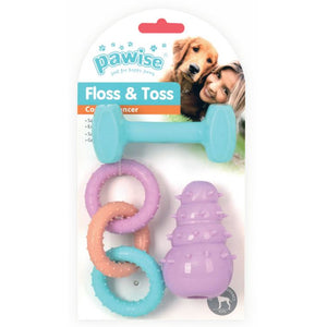 PAWISE Jucarie pentru catei, set de 3 bucati