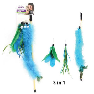 PAWISE Jucarie pentru pisici Bagheta, 3 in 1, 47cm