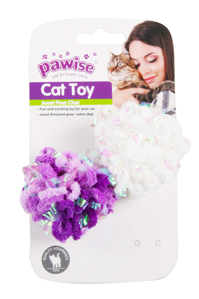 PAWISE Jucarie pentru pisici Minge Glitter Caddice, 6cm, 2buc