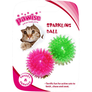 PAWISE Jucarie pentru pisici Minge Lucioasa din cauciuc 4,5cm, 2 buc