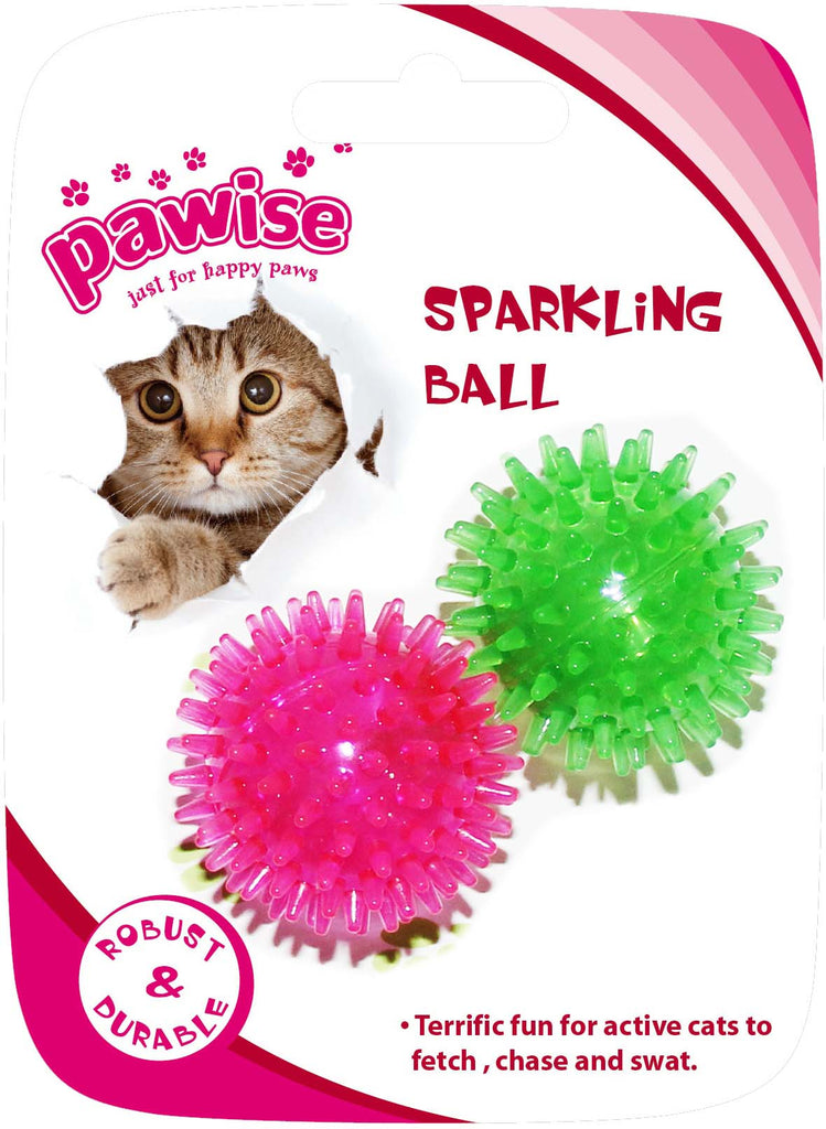 PAWISE Jucarie pentru pisici Minge Lucioasa din cauciuc 4,5cm, 2 buc