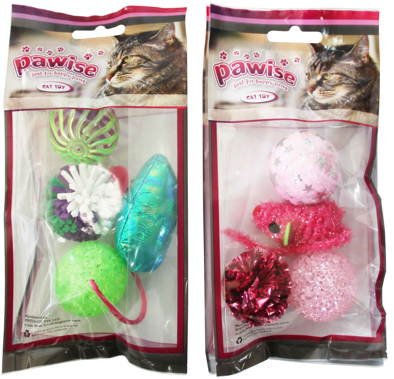 PAWISE Jucarie pentru pisici Set 4 jucarii asortate, diverse modele si culori