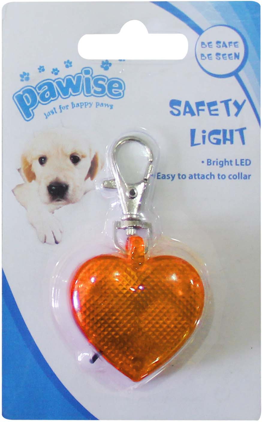PAWISE Medalion pentru caini Inima, iluminat noaptea 4x3,5cm