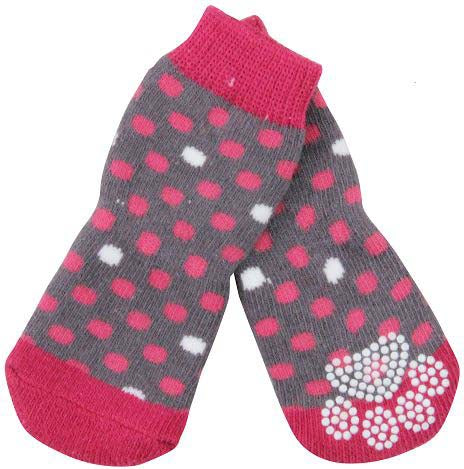 PAWISE Sosete pentru caini, antialunecare cu buline, 4 buc, XS