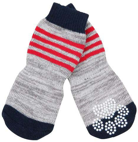 PAWISE Sosete pentru caini, antialunecare cu dungi, 4 buc, XS