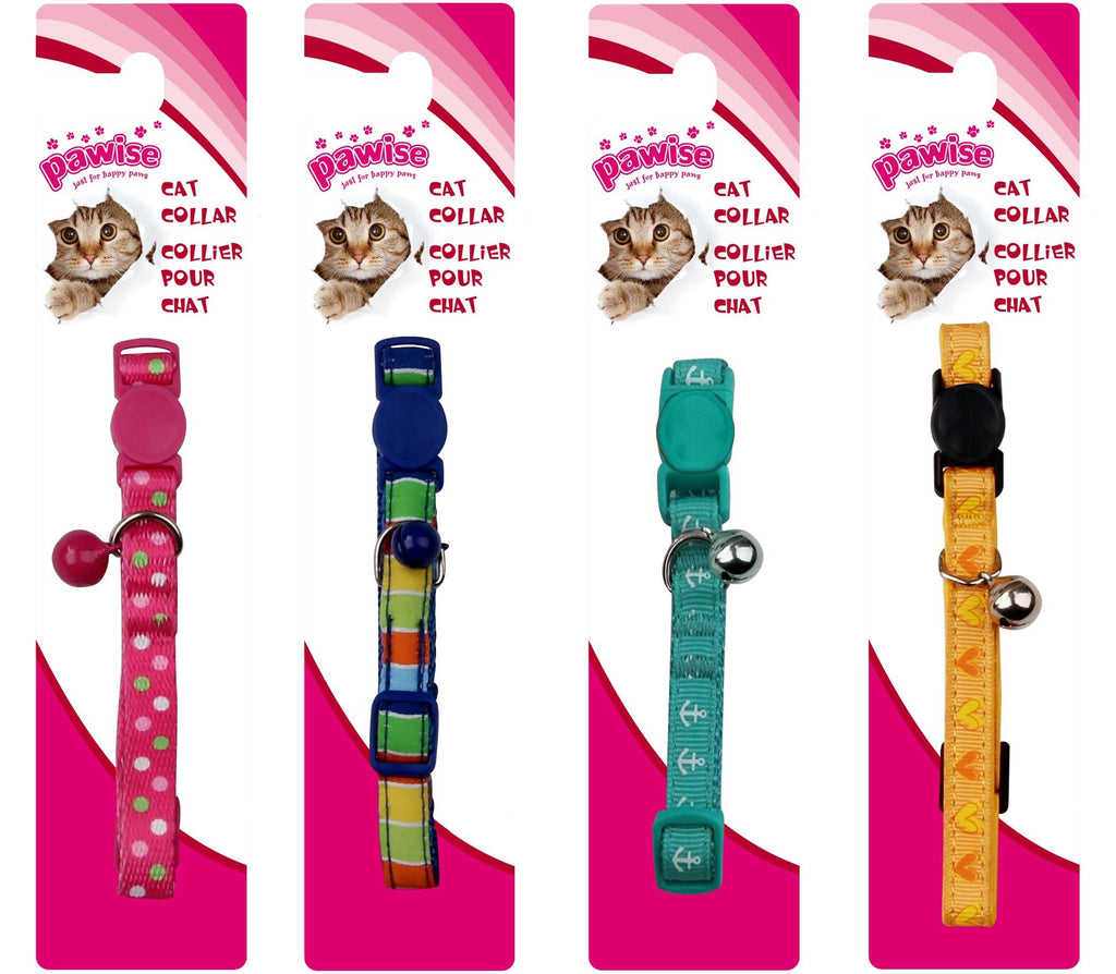 PAWISE Zgarda pentru pisici, cu clopotel, diverse modele si culori 30cm