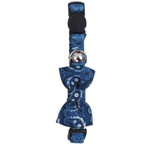 PAWISE Zgarda pentru pisici, cu Papion Albastru 30cm