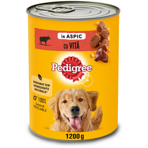 PEDIGREE Conserva pentru caini Adult, cu Vita in Aspic 1200g