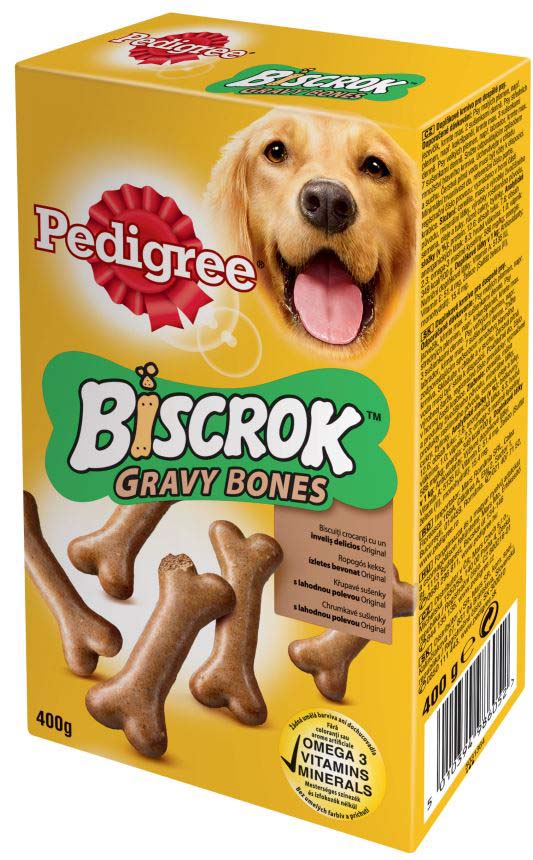 PEDIGREE Delicii pentru câini Biscrock Gravy Bones 400g - Maxi-Pet.ro