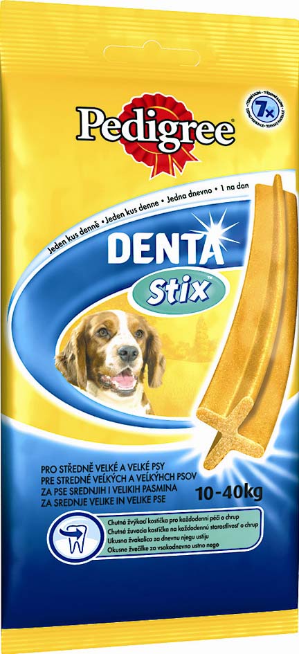 PEDIGREE Delicii pentru câini DentaStix Talie Medie (10-25kg), Mono, 7buc, 180g - Maxi-Pet.ro