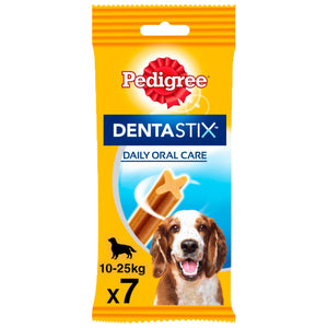 PEDIGREE Delicii pentru caini DentaStix Talie Medie (10-25kg), Mono, 7buc, 180g
