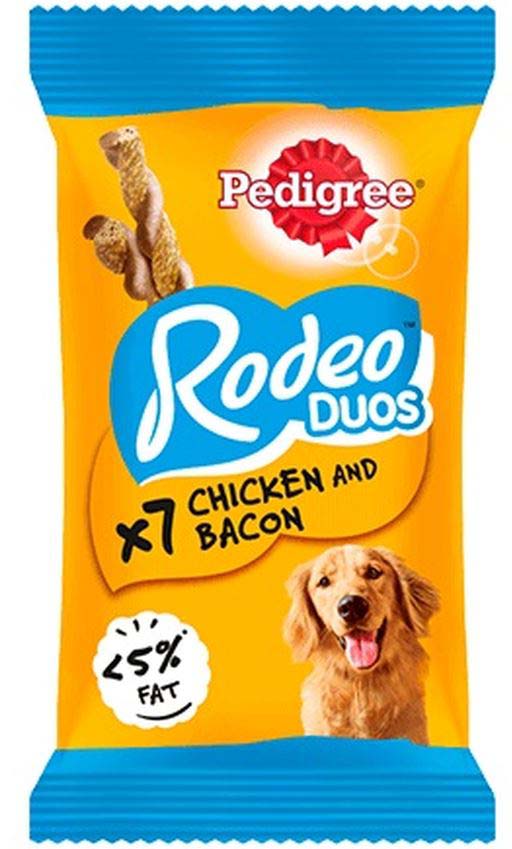 PEDIGREE Delicii pentru caini Rodeo Duos, cu Pui si sunca 123g