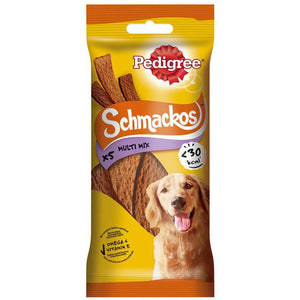 PEDIGREE Delicii pentru caini Schmackos Multi Mix, 20 benzi moi, 144g