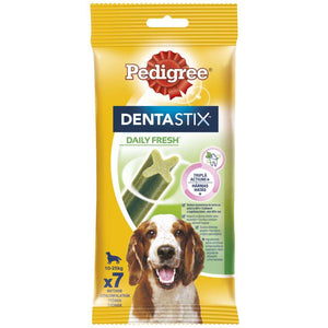PEDIGREE Delicii pt. caini DentaStix Fresh Talie Medie (10-25kg), 7 buc, 180g