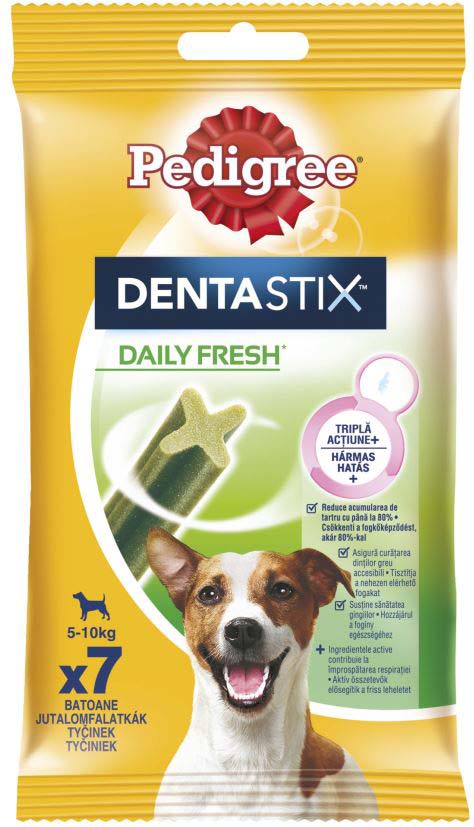 PEDIGREE Delicii pt. câini DentaStix Fresh Talie Mica (5-10kg), 7 buc, 110g - Maxi-Pet.ro