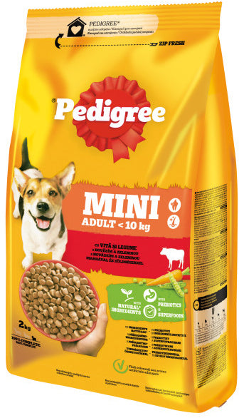 PEDIGREE Hrana uscata pentru caini Adult MINI, cu Vita si Legume 2kg