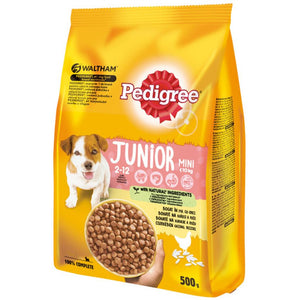 PEDIGREE Hrana uscata pentru catei JUNIOR Mini, cu Pui si Orez 500g